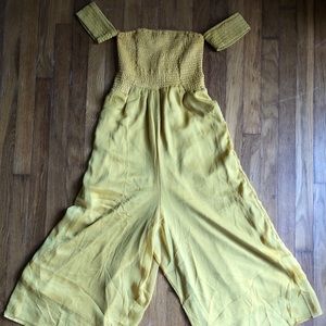 Mustard Jumpsuit with lace up back